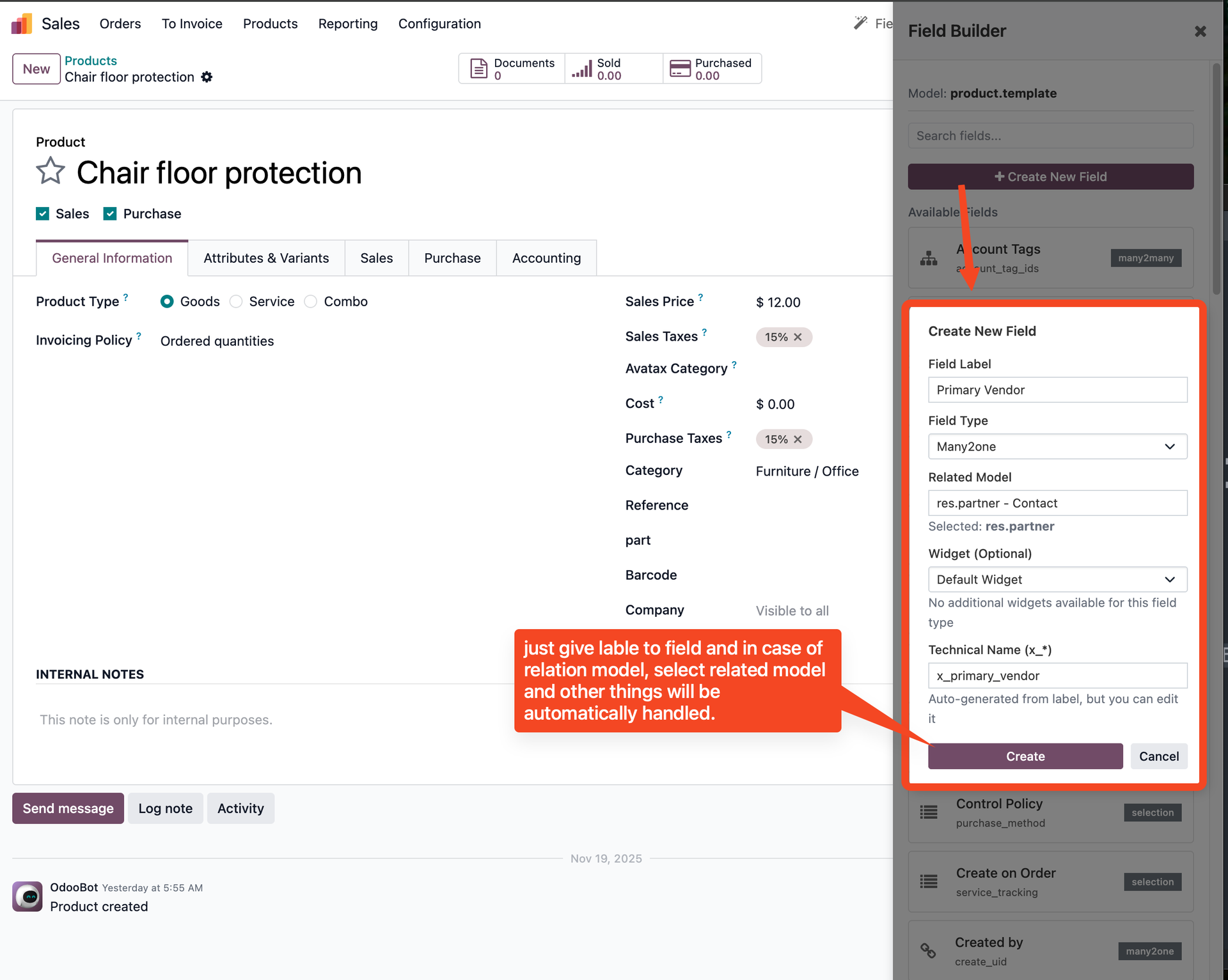 Create Custom Field Dialog