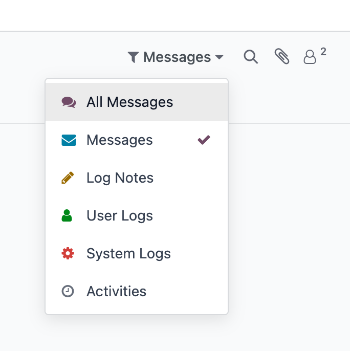 Advance Chatter Filter Menu