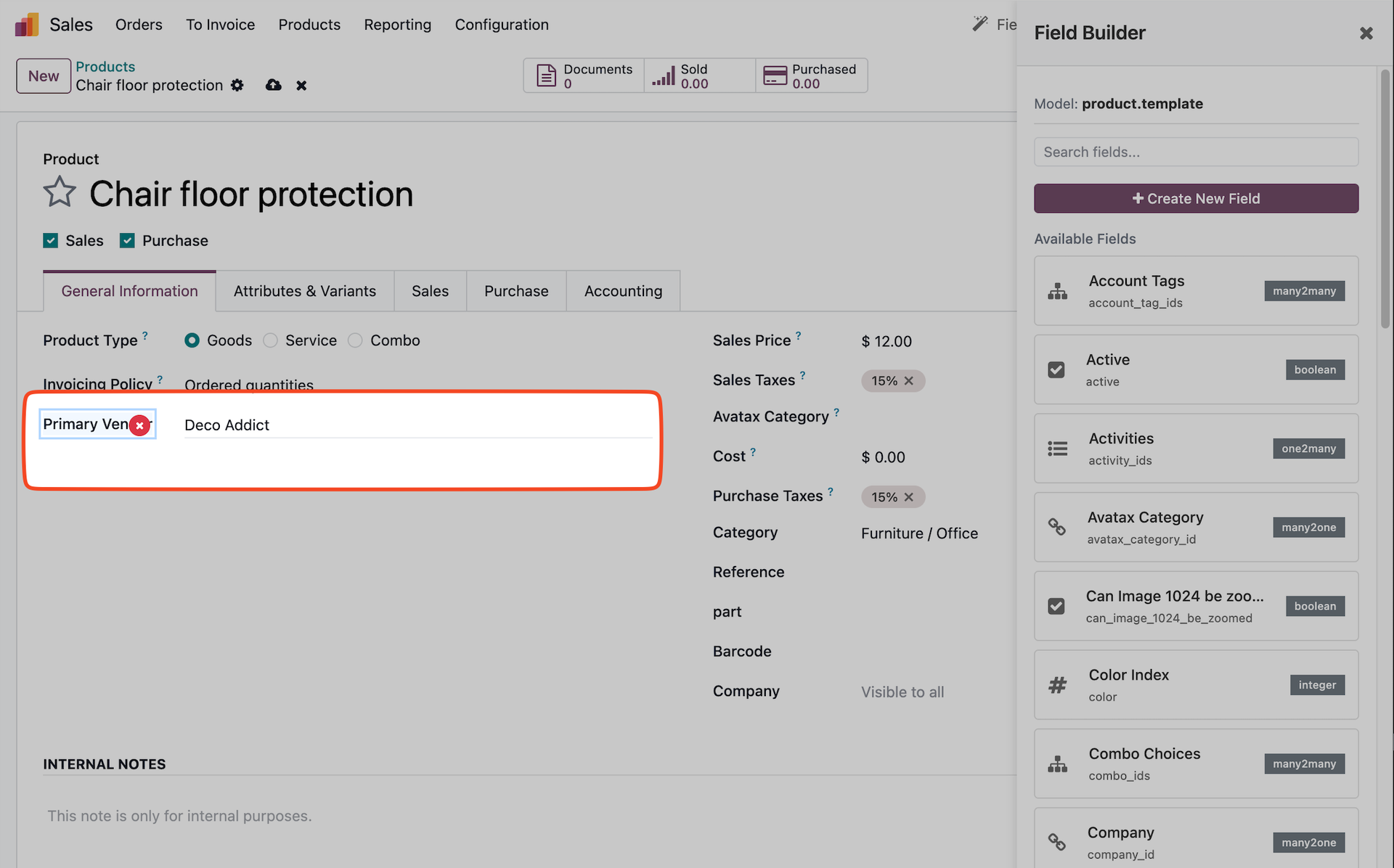 Remove Field from View