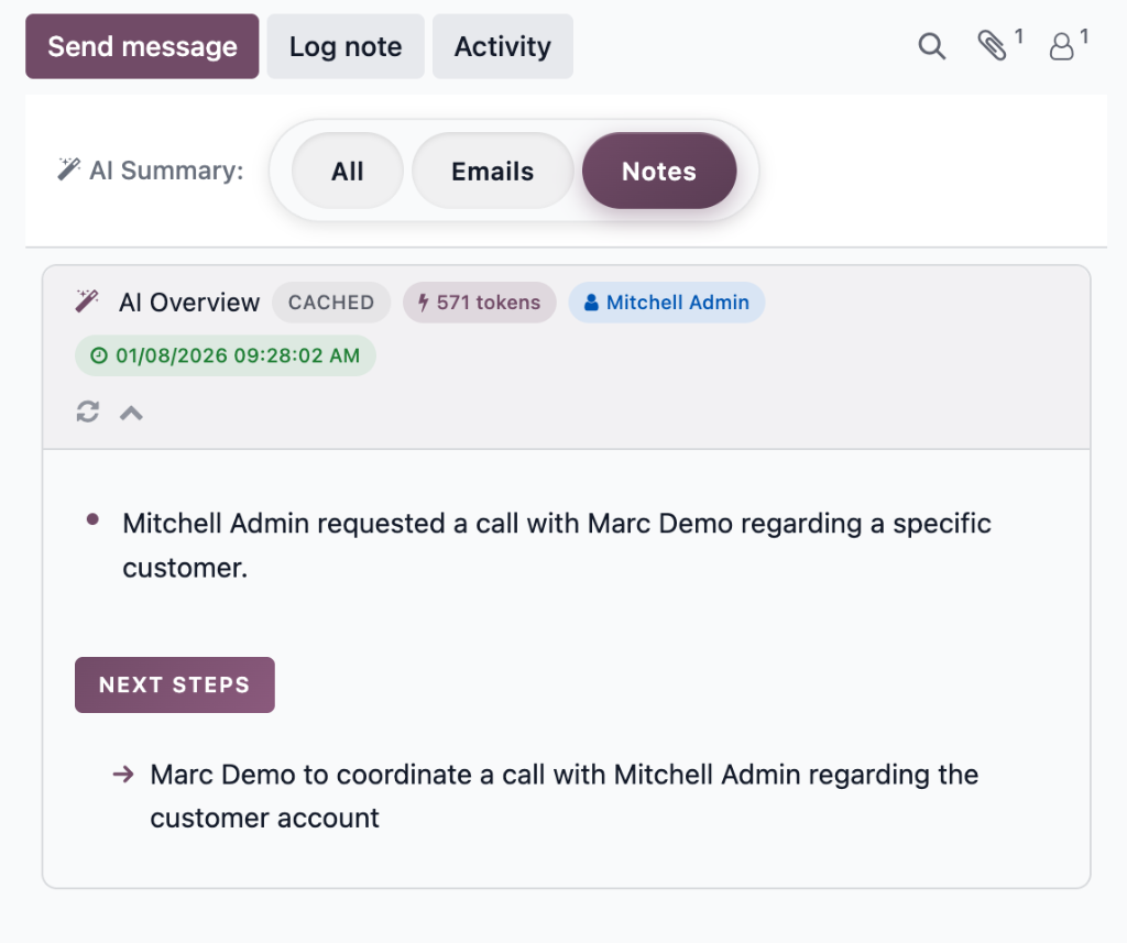 Contact Notes Summary