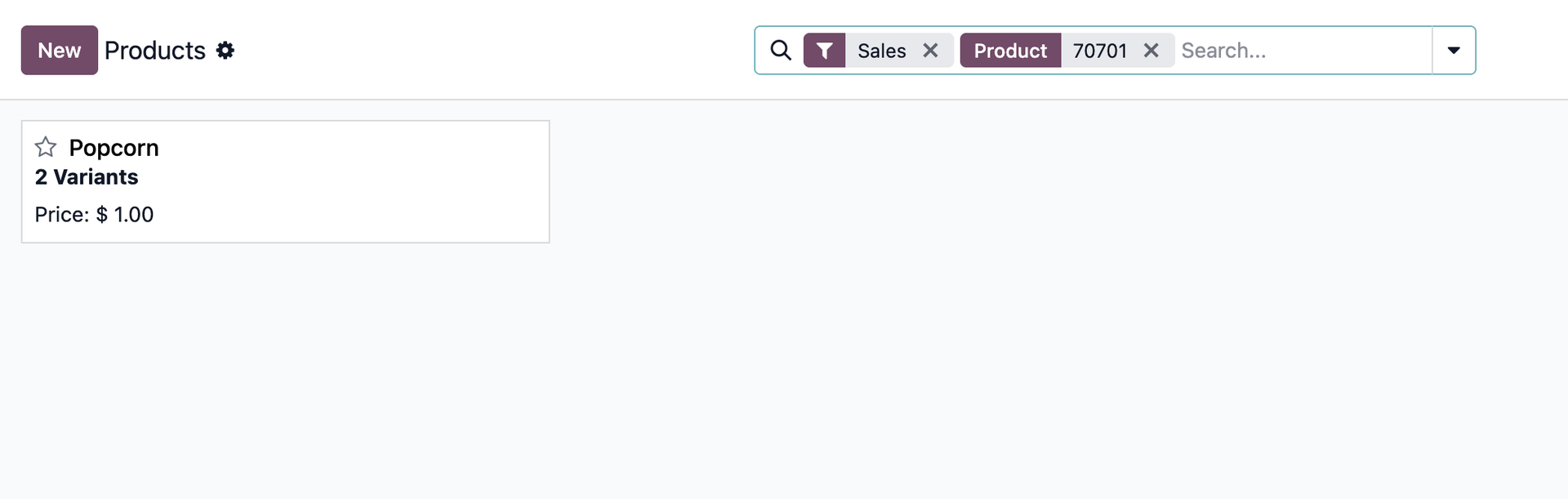 Search in Product Template List